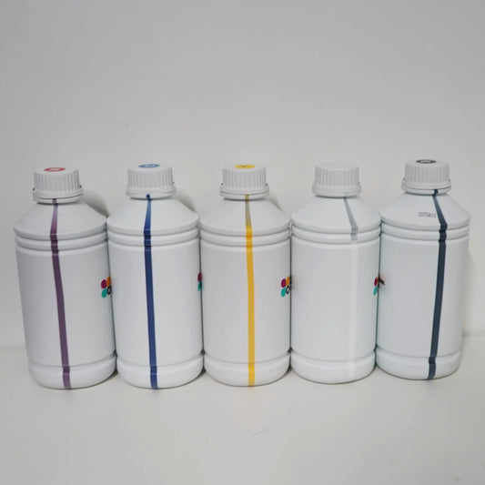 1 set (5x 1000ml) DTF-inkt voor DTF UV-printer (C M Y K en W)